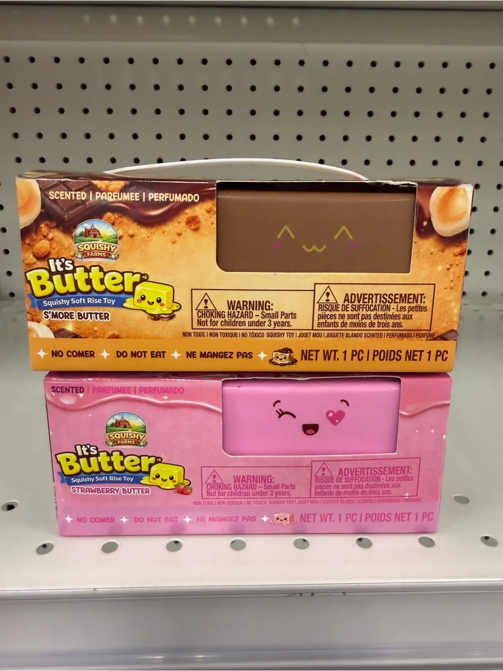 2 New Scented It's Butter S'mores Strawberry Squishy Farms Pink Brown Squish Toy